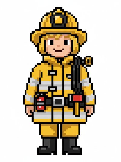 Julia's Firefighter Adventures 🚒 - Pixel Art