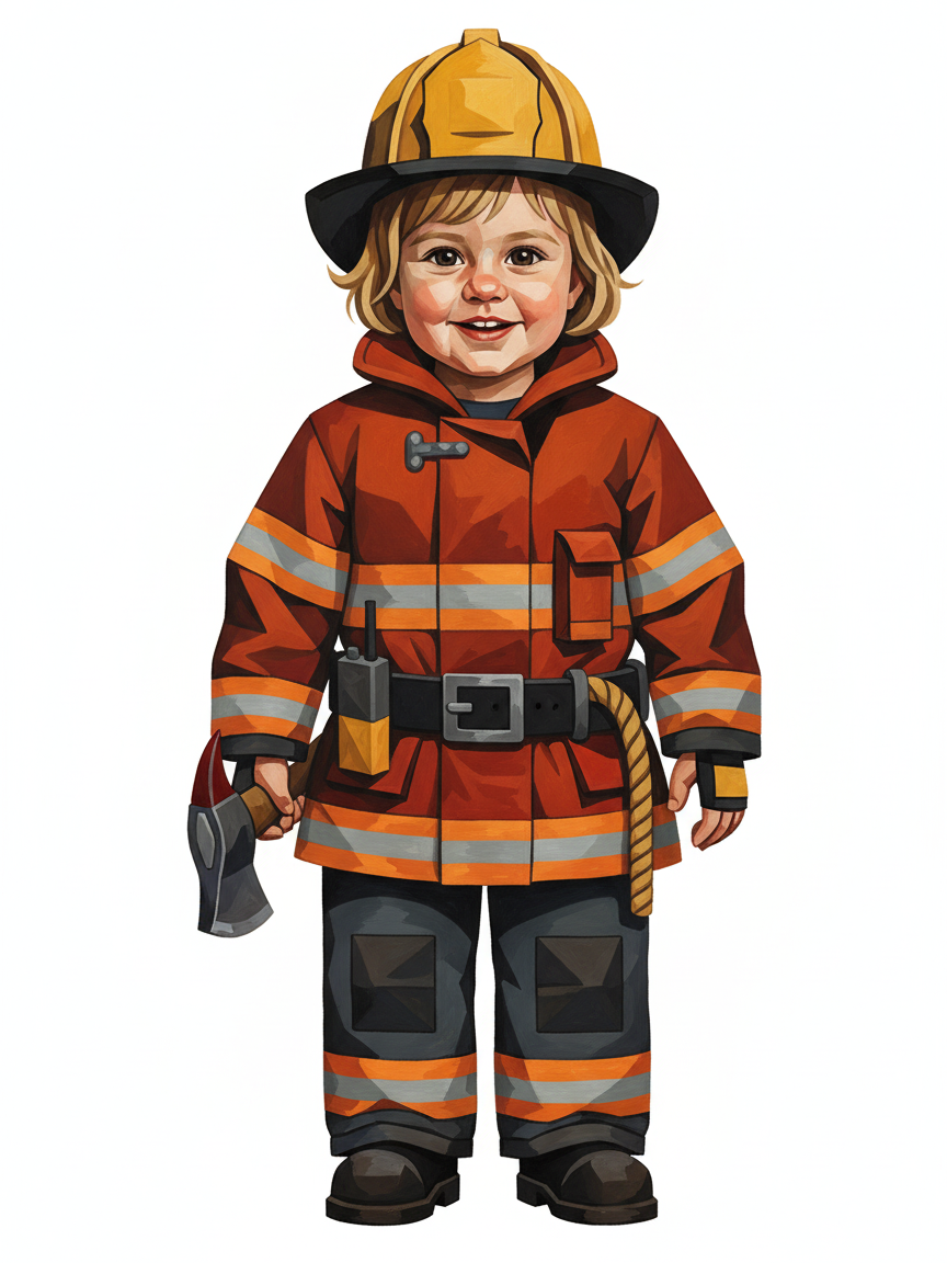 Firefighter Julia - Cubist Painting