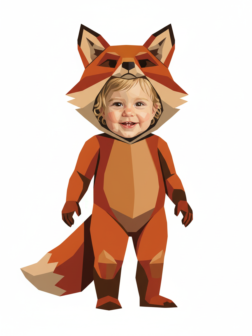 Julia the Fox - Cubist Painting