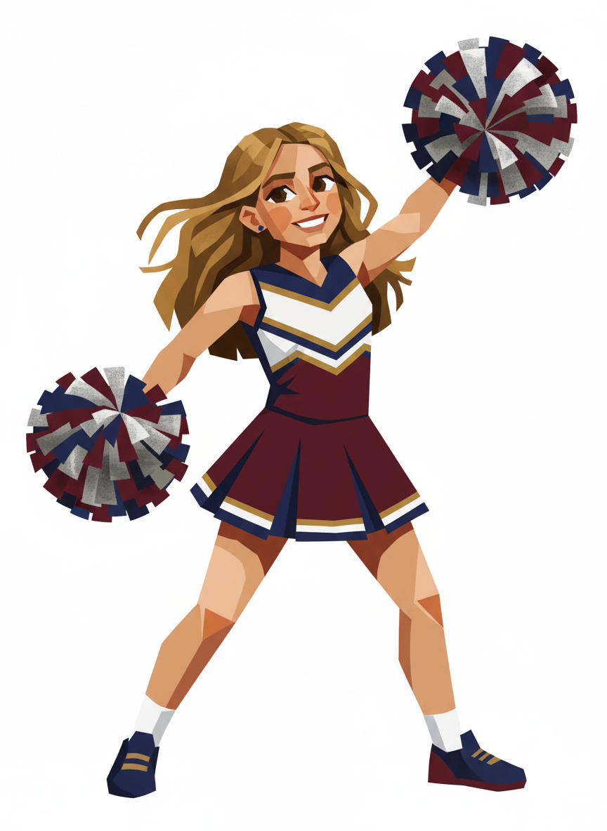 Cheerleader Mary - Cubist Painting