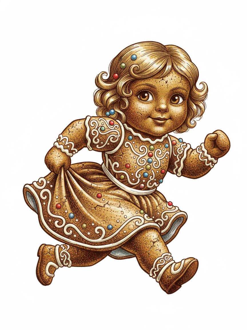 Gingerbread Julia - Victorian Illustration