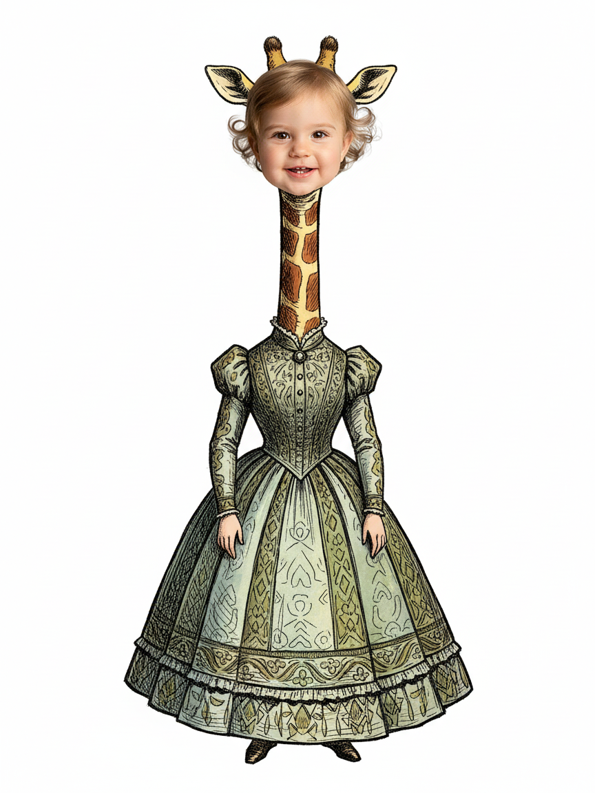 Julia the Giraffe - Victorian Illustration