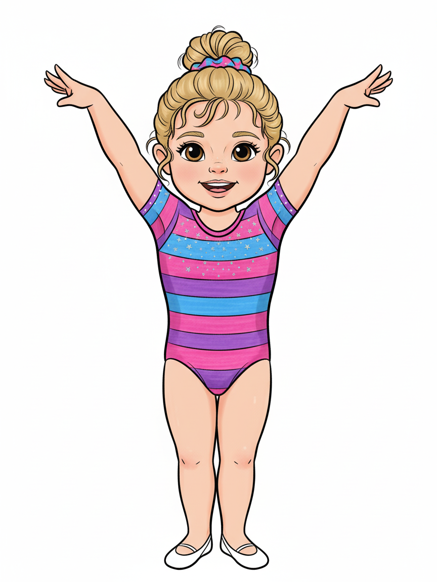 Gymnast Julia - Classic Coloring Book
