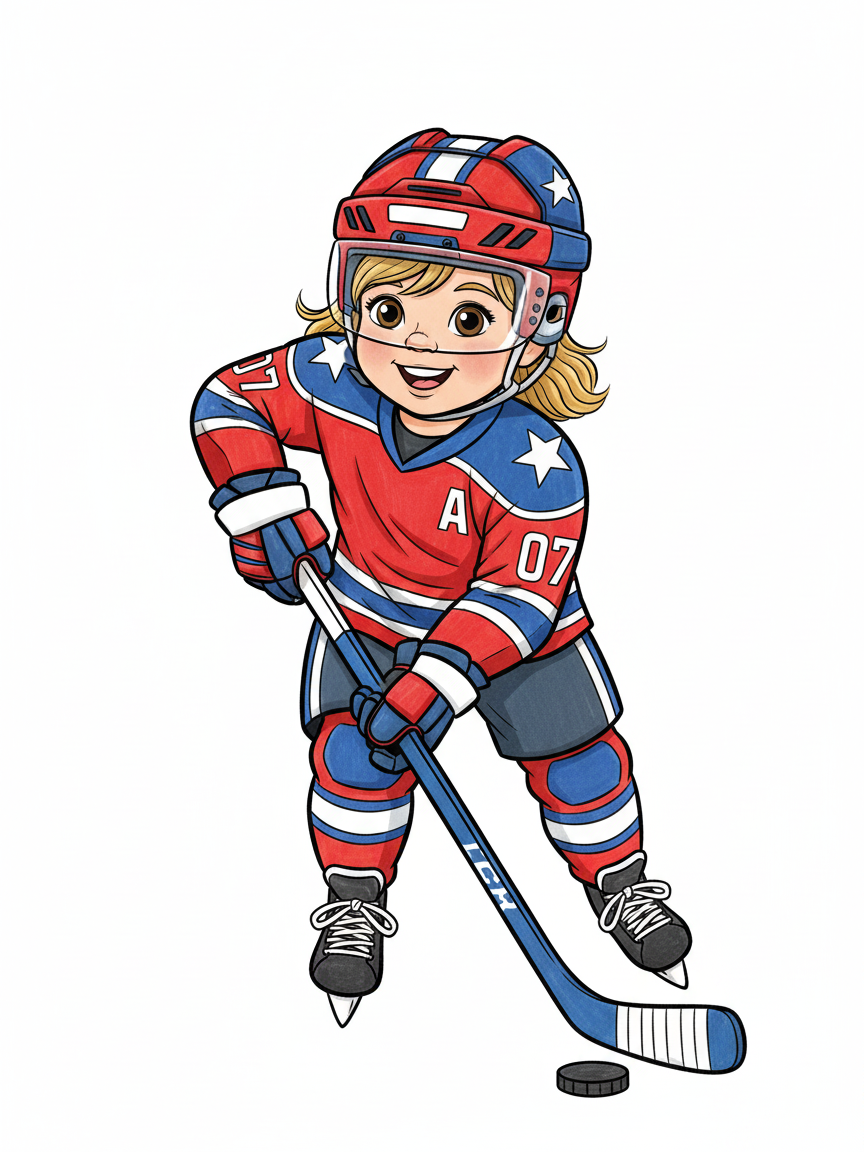 Hockey Star Julia - Classic Coloring Book