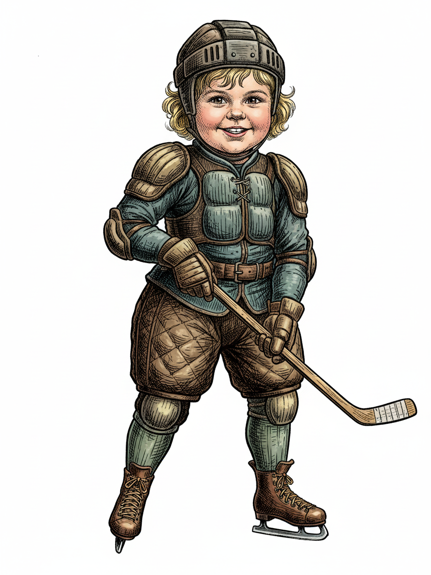 Hockey Star Julia - Victorian Illustration