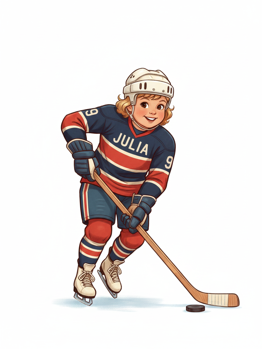 Hockey Star Julia - Vintage Storybook