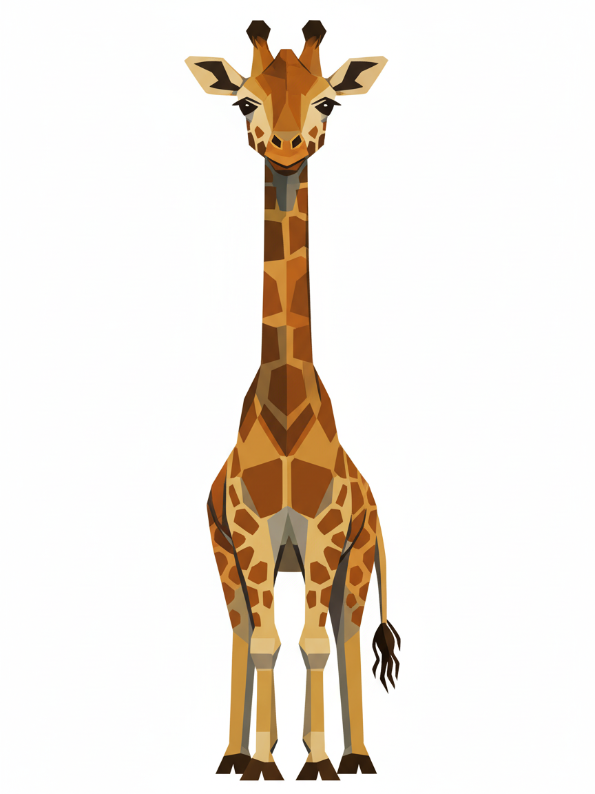 Julia the Giraffe - Cubist Painting