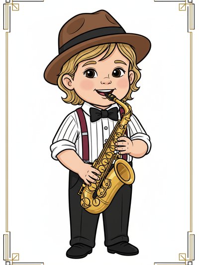 Julia's Jazzy Journey 🎷 - Classic Coloring Book