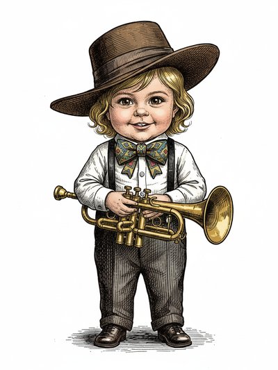 Julia's Jazzy Journey 🎷 - Victorian Illustration