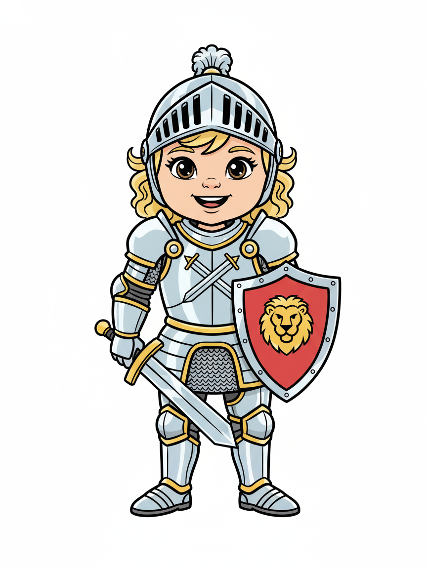 Julia the Brave Knight - Classic Coloring Book