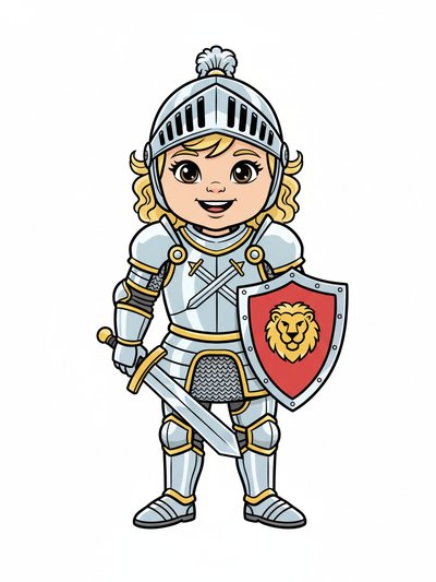 Our Baby Knight Julia ⚔️ - Classic Coloring Book
