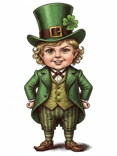 Our Little Leprechaun Julia 🌈 - Victorian Illustration