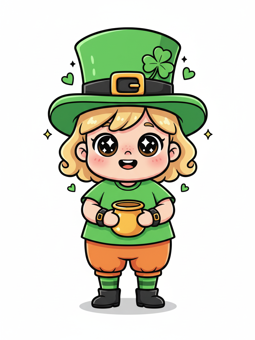 Julia the Lucky Leprechaun - Kawaii Cute