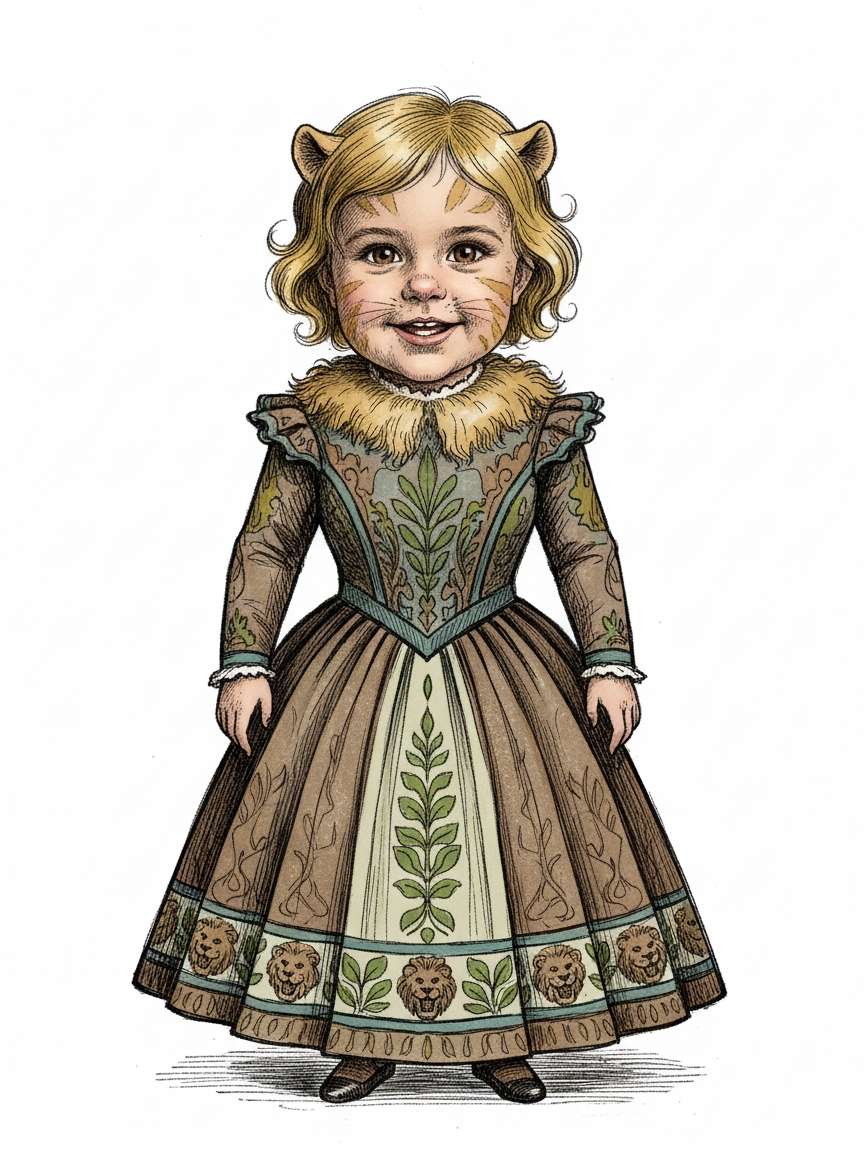 Julia the Brave Lioness - Victorian Illustration