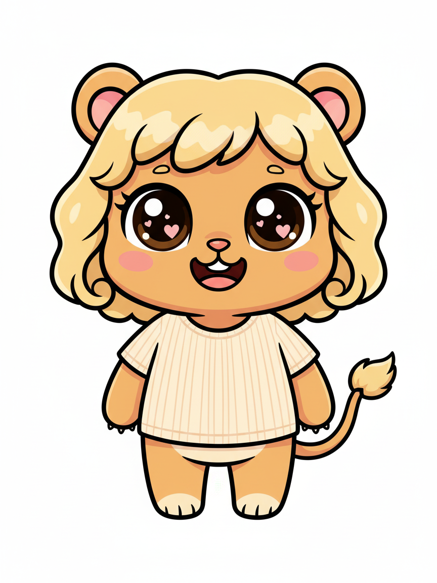 Julia the Brave Lioness - Kawaii Cute