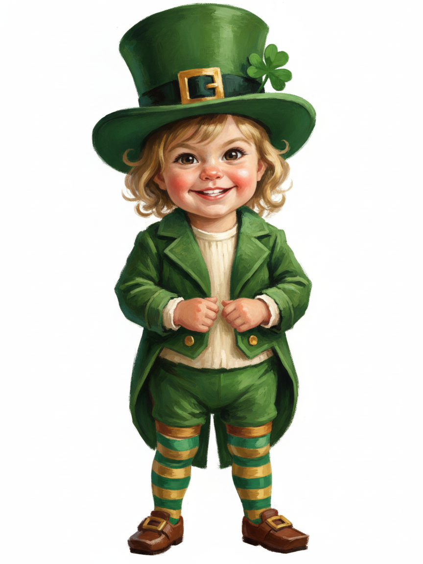 Julia the Lucky Leprechaun - Impressionist Painting
