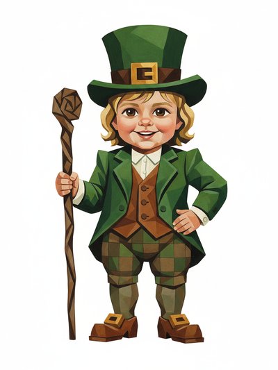 Our Little Leprechaun Julia 🌈 - Cubist Painting