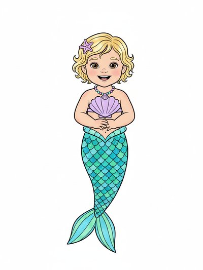 Julia's Magical Mermaid Adventure 🧜‍♀️ - Classic Coloring Book