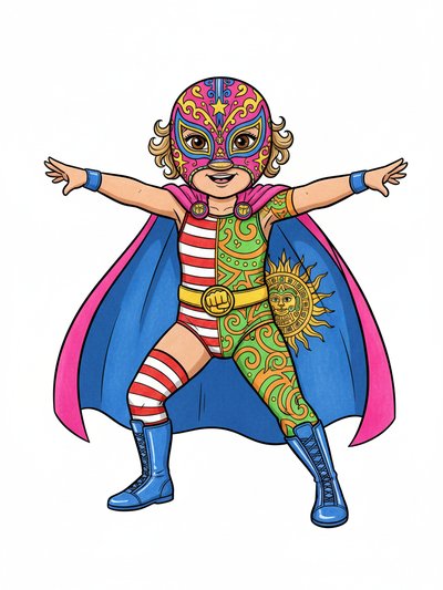 Julia's Luchador Adventure - Classic Coloring Book
