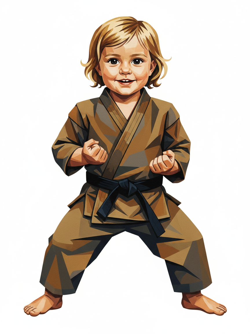 Julia the Mighty Martial Artist - Cubist Painting