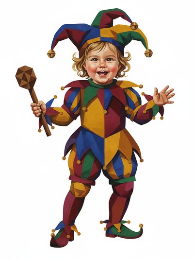 Julia's Jester Joy 🎨 - Cubist Painting