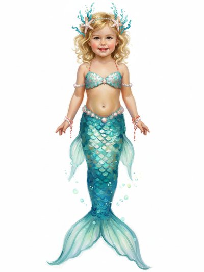 Julia's Magical Mermaid Adventure 🧜‍♀️ - Impressionist Painting