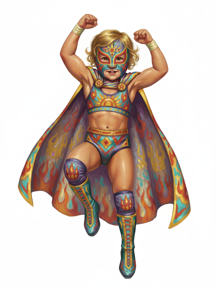 Julia the Luchadora - Impressionist Painting