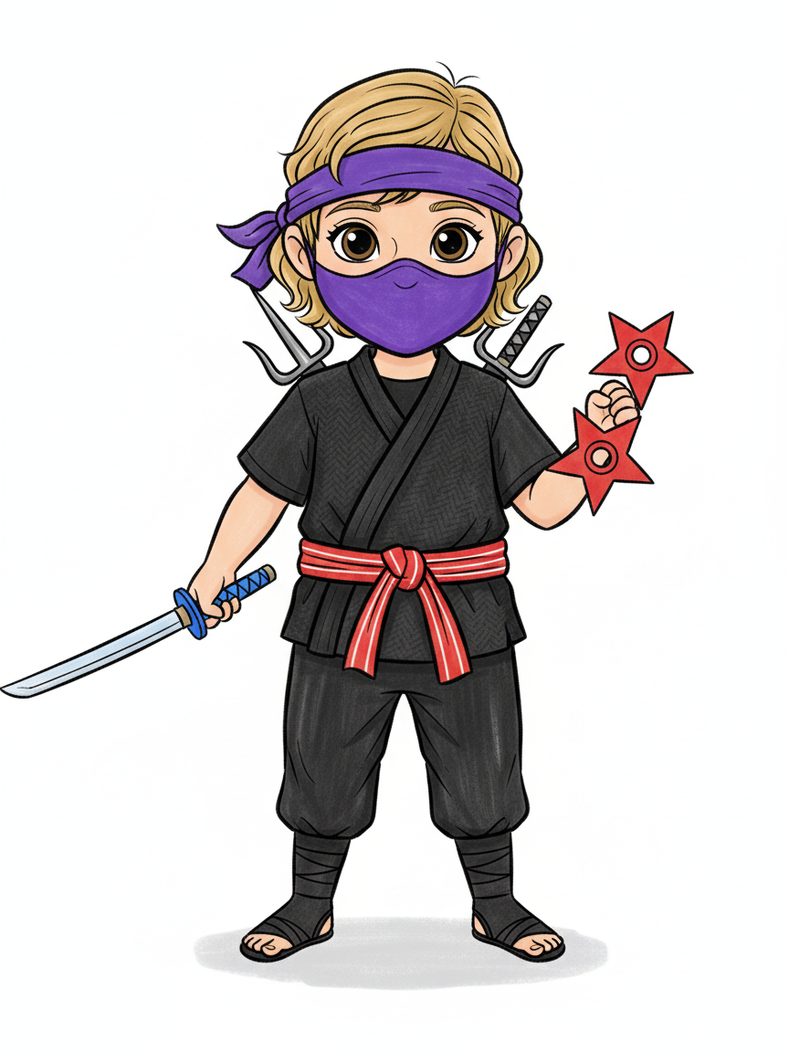 Ninja Julia - Classic Coloring Book