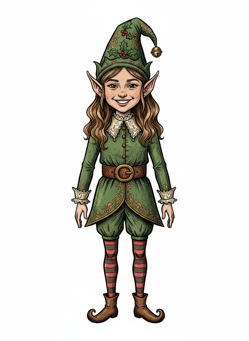 Merry Mary the Elf - Victorian Illustration