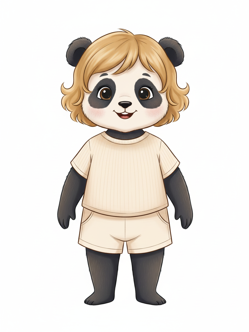 Panda Julia - Vintage Storybook