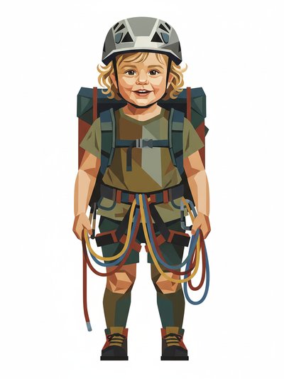 Julia's Mountain Adventures 🏔️ - Cubist Painting