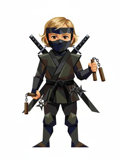 Our Little Ninja Julia 🌟 - Cubist Painting