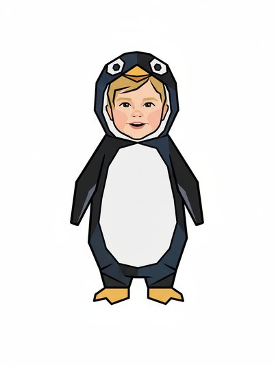 Julia's Penguin Adventures 🐧 - Cubist Painting