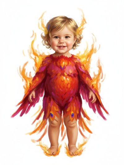 Julia's Fiery Adventure 🌟 - Impressionist Painting