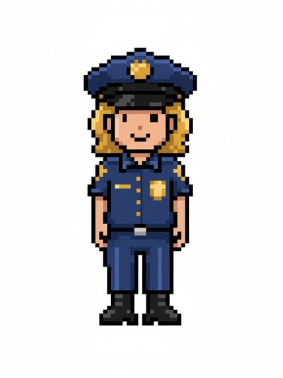 Julia's Police Adventures 🚓 - Pixel Art