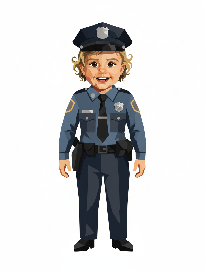 Officer Julia - Cubist Painting