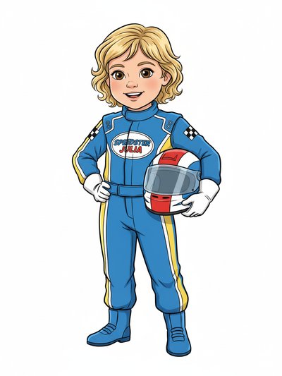Julia's Racing Adventures 🚗 - Classic Coloring Book
