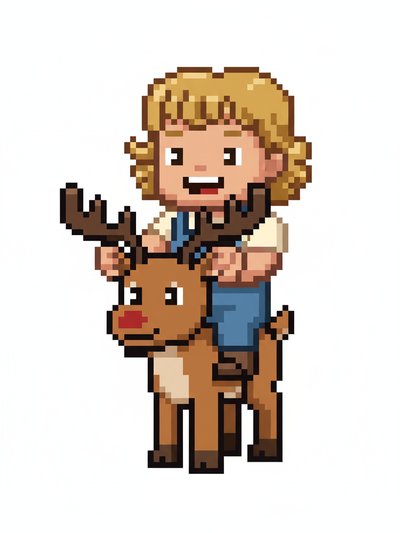 Julia's Reindeer Adventure 🦌 - Pixel Art