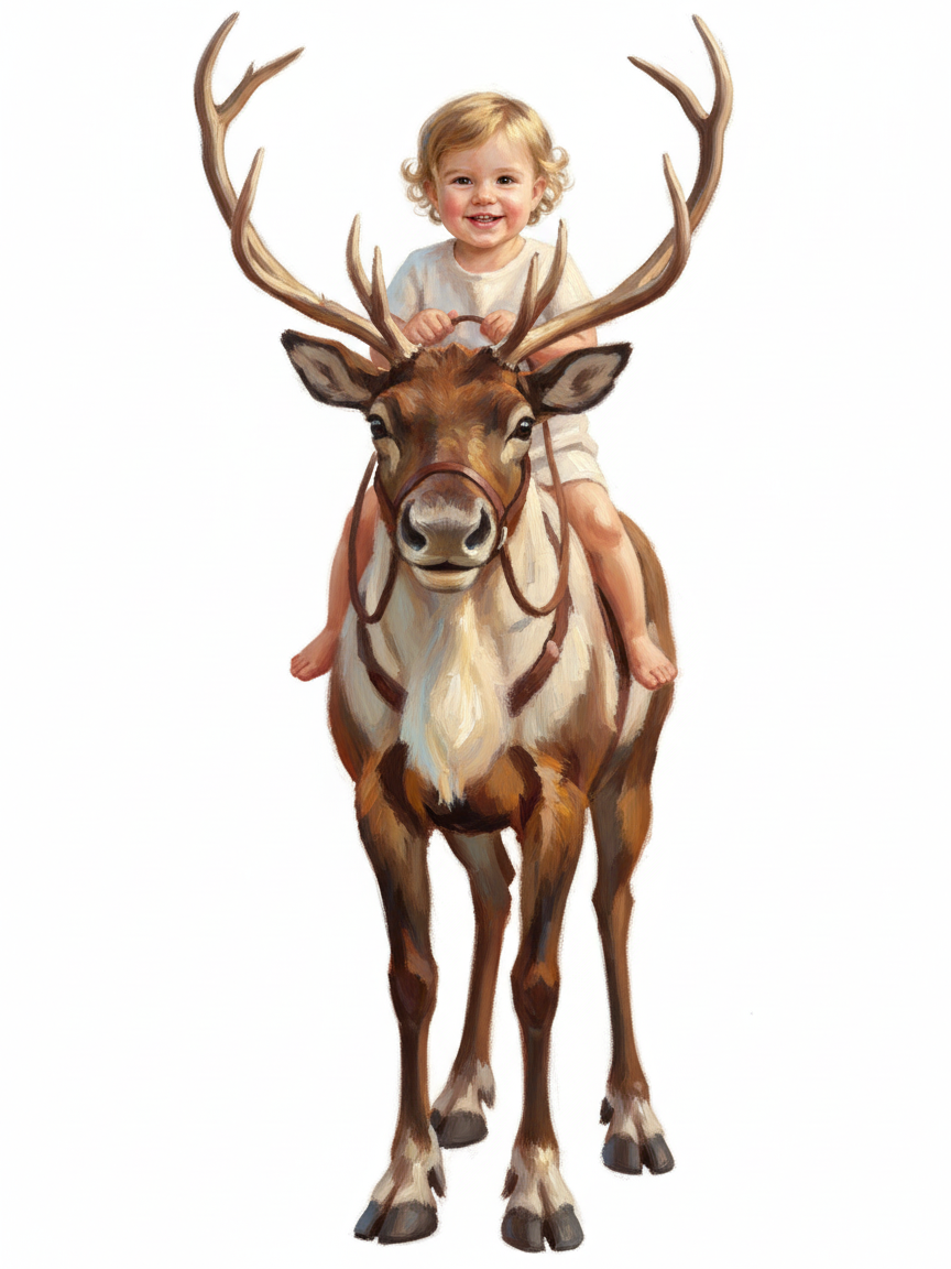 Reindeer Julia - Impressionist Painting