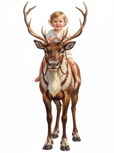 Julia's Reindeer Adventure 🦌 - Impressionist Painting