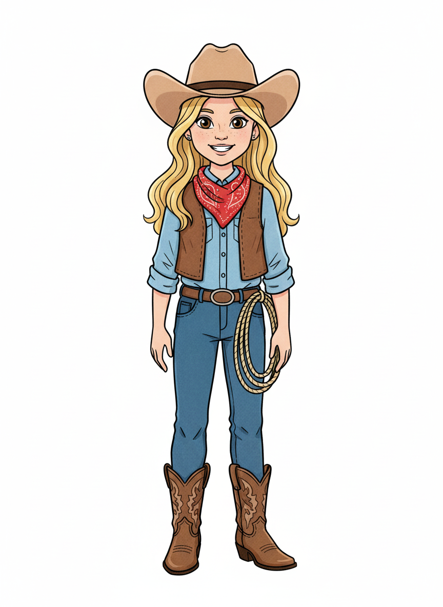 Cowgirl Mary - Classic Coloring Book