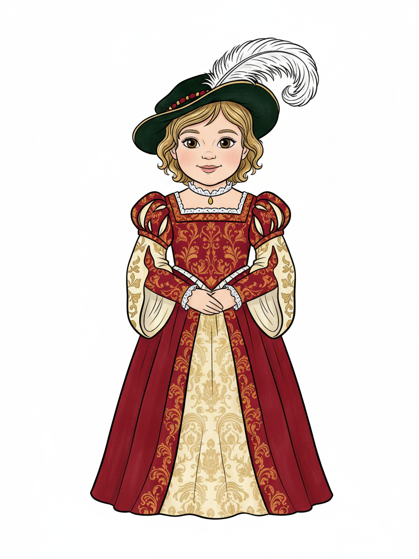 Lady Julia of Renaissance - Classic Coloring Book