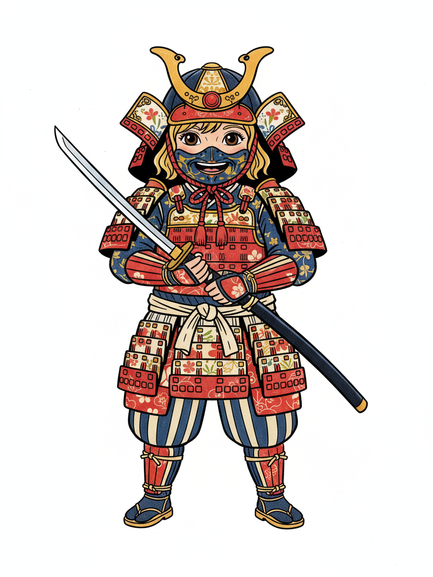 Samurai Julia - Classic Coloring Book