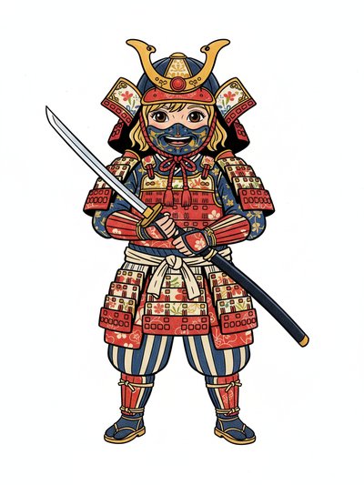 Julia's Samurai Adventure - Classic Coloring Book