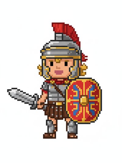Julia's Gladiator Adventures ⚔️ - Pixel Art