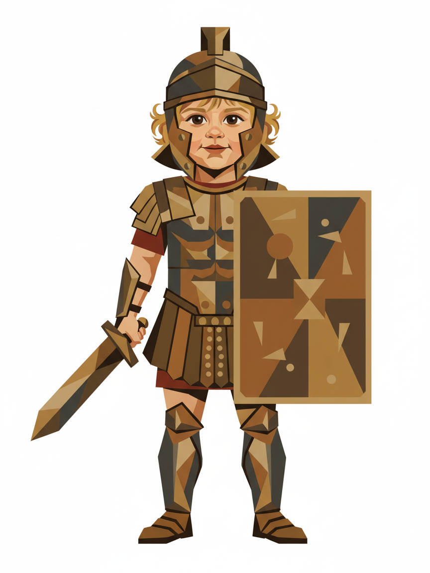 Julia the Gladiator - Cubist Painting