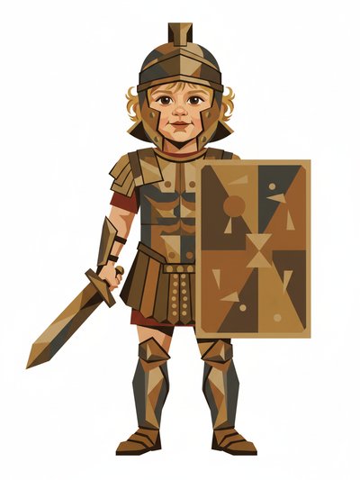 Julia's Gladiator Adventures ⚔️ - Cubist Painting