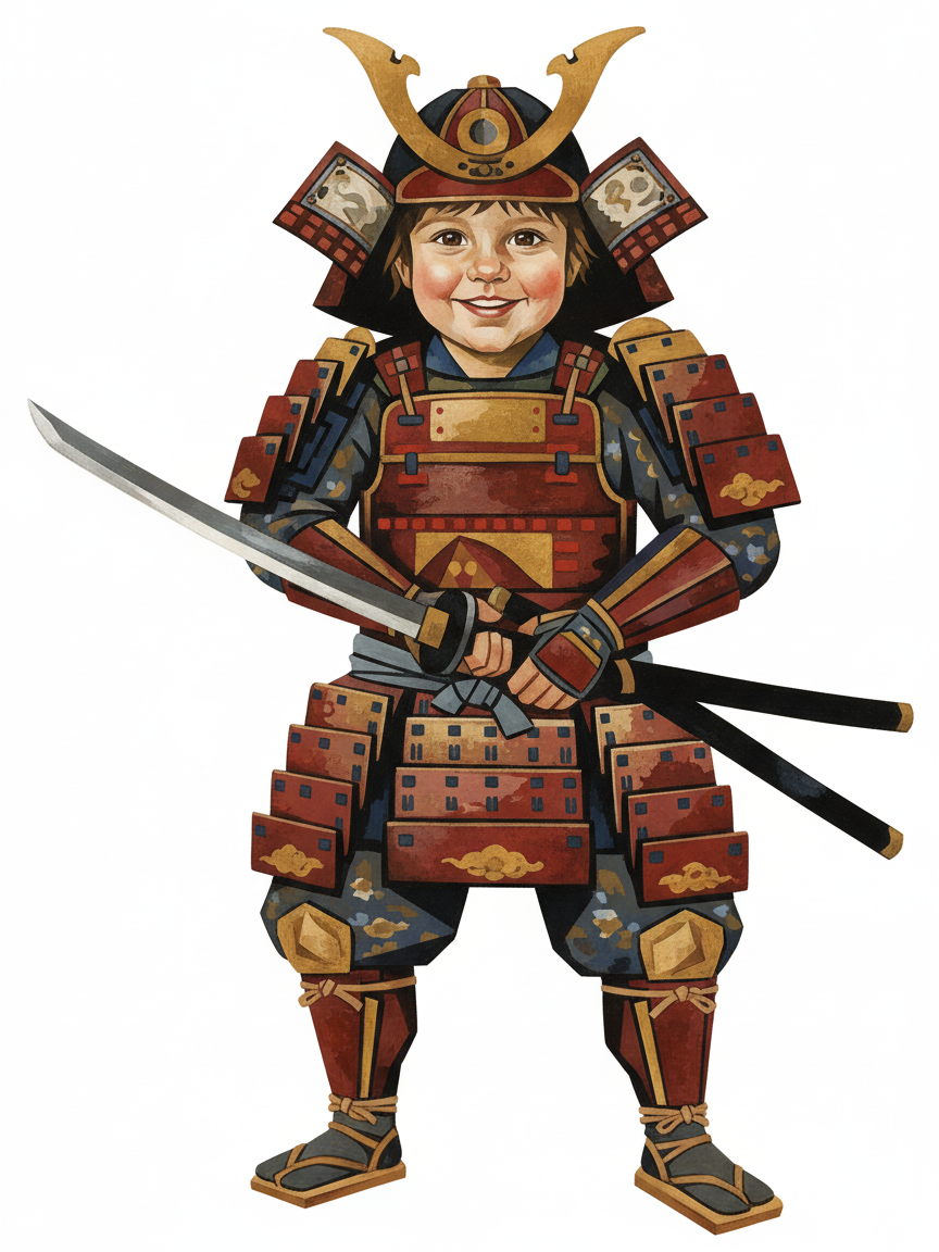 Samurai Julia - Cubist Painting