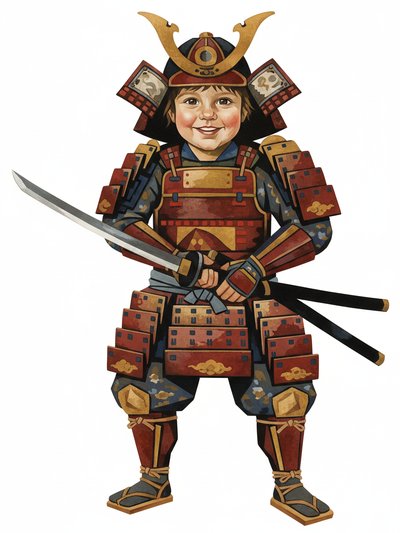 Julia's Samurai Adventure - Cubist Painting