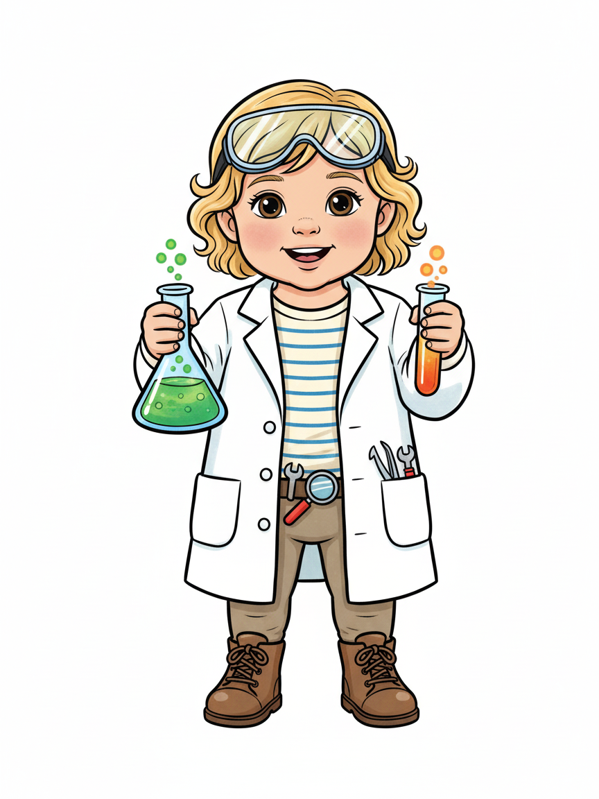 Julia the Curious Scientist - Classic Coloring Book